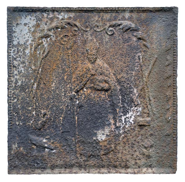 Plaque de cheminée du XIXe siècle représentant Saint Éloi Plaque de cheminée du XIXe siècle représentant Saint Éloi-0