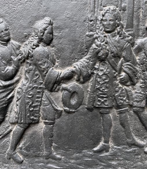 Plaque de cheminée, datant du XIXe siècle, de l’adieu du roi d’Espagne avec le roi de France Plaque de cheminée, datant du XIXe siècle, de l’adieu du roi d’Espagne avec le roi de France-4