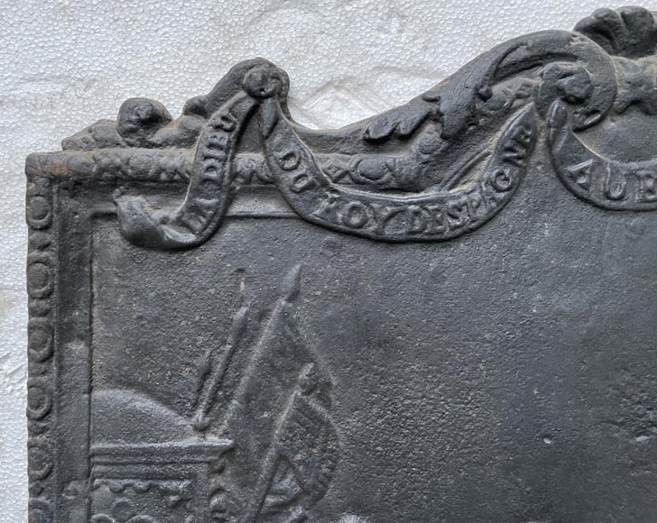 Plaque de cheminée, datant du XIXe siècle, de l’adieu du roi d’Espagne avec le roi de France Plaque de cheminée, datant du XIXe siècle, de l’adieu du roi d’Espagne avec le roi de France-5
