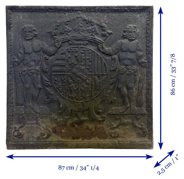 Plaque de cheminée aux armes du duc de Lorraine et de Bar de Léopold Ier Plaque de cheminée aux armes du duc de Lorraine et de Bar de Léopold Ier-6