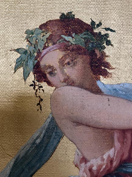 Paire de toiles décoratives sur le thème de la musique dans le goût du XVIIIe siècle Paire de toiles décoratives sur le thème de la musique dans le goût du XVIIIe siècle-10