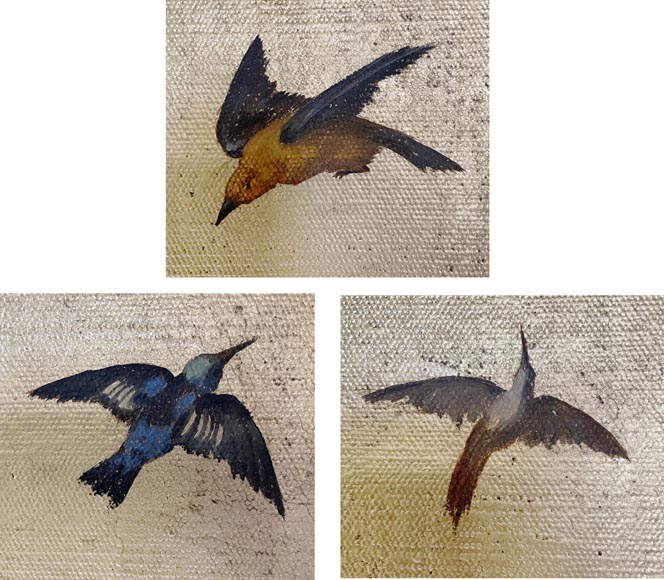 Paire de toiles décoratives sur le thème de la musique dans le goût du XVIIIe siècle Paire de toiles décoratives sur le thème de la musique dans le goût du XVIIIe siècle-11