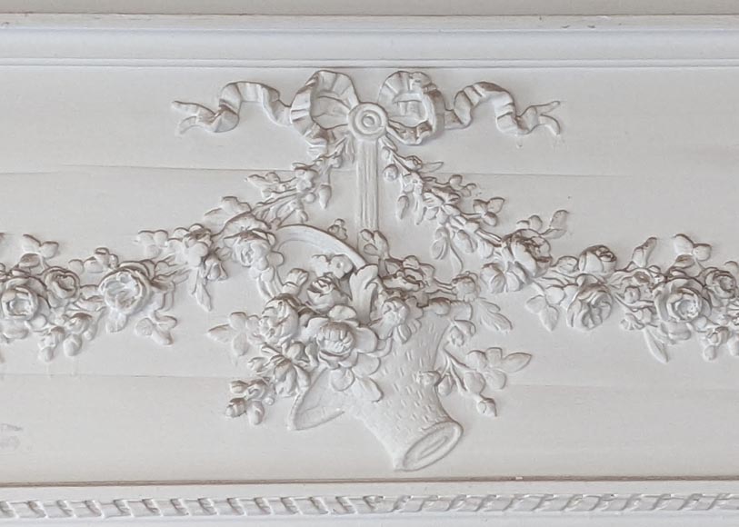 Trumeau de style Louis XVI à panier fleuri Trumeau de style Louis XVI à panier fleuri-1