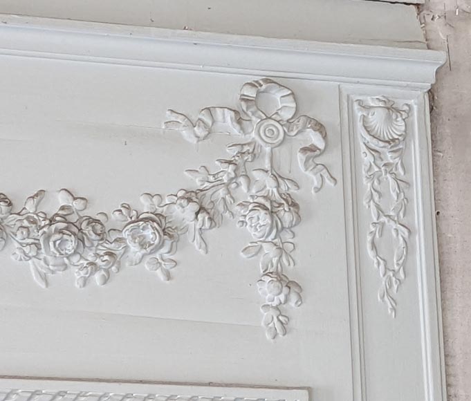 Trumeau de style Louis XVI à panier fleuri Trumeau de style Louis XVI à panier fleuri-2