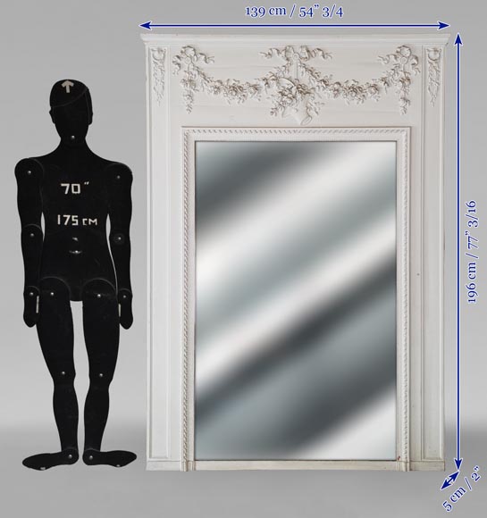 Trumeau de style Louis XVI à panier fleuri Trumeau de style Louis XVI à panier fleuri-5