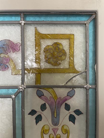 Ensemble de 2 vitraux de style Napoléon III Ensemble de 2 vitraux de style Napoléon III-4