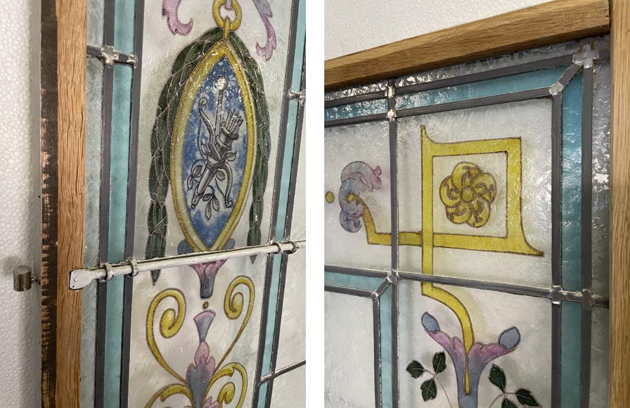 Ensemble de 2 vitraux de style Napoléon III Ensemble de 2 vitraux de style Napoléon III-10