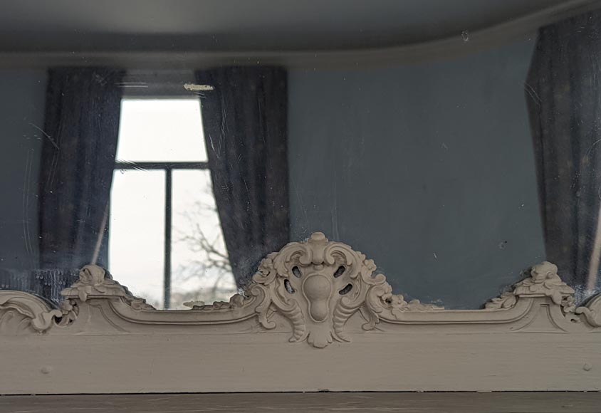 Trumeau d'époque Louis XV en bois sculpté peint au décor de guirlandes de fleurs Trumeau d'époque Louis XV en bois sculpté peint au décor de guirlandes de fleurs-8