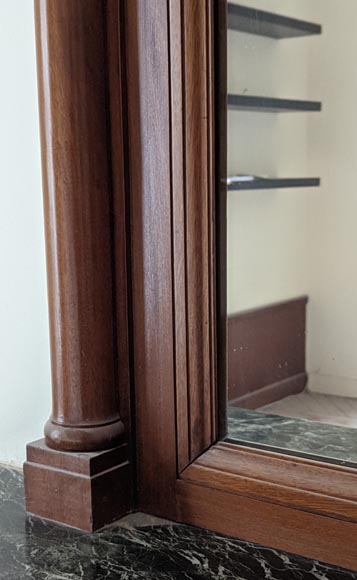 Trumeau de style Empire au dessus en demi cercle sculpté en bois de noyer Trumeau de style Empire au dessus en demi cercle sculpté en bois de noyer-5