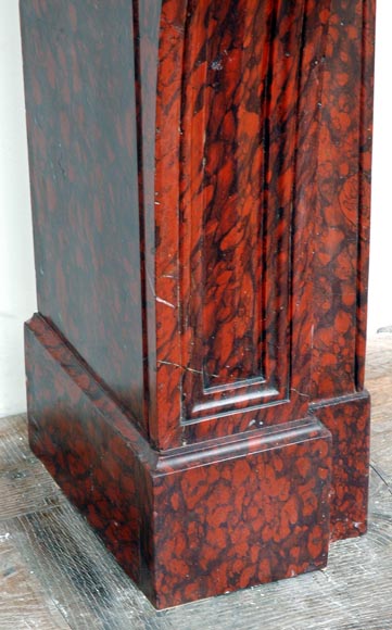 Cheminée en marbre rouge Griotte à feuilles d'eau Cheminée en marbre rouge Griotte à feuilles d'eau-6