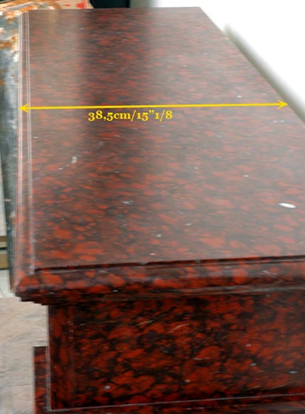 Cheminée en marbre rouge Griotte à feuilles d'eau Cheminée en marbre rouge Griotte à feuilles d'eau-7