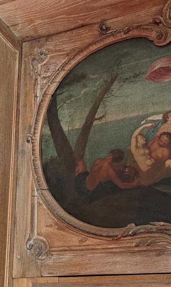 Paire de trumeaux de porte d'époque Louis XV figurants des scènes de la vie de Vénus Paire de trumeaux de porte d'époque Louis XV figurants des scènes de la vie de Vénus-4