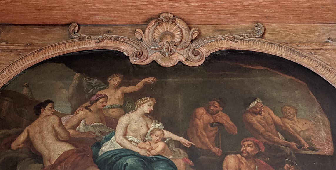 Paire de trumeaux de porte d'époque Louis XV figurants des scènes de la vie de Vénus Paire de trumeaux de porte d'époque Louis XV figurants des scènes de la vie de Vénus-12