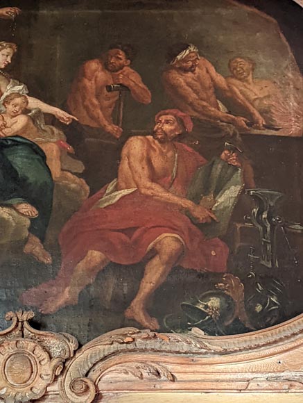 Paire de trumeaux de porte d'époque Louis XV figurants des scènes de la vie de Vénus Paire de trumeaux de porte d'époque Louis XV figurants des scènes de la vie de Vénus-15