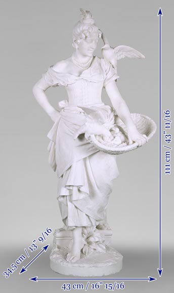 Femme aux oiseaux, probablement Vittorio Caradossi, marbre, 1887, Florence Femme aux oiseaux, probablement Vittorio Caradossi, marbre, 1887, Florence-9