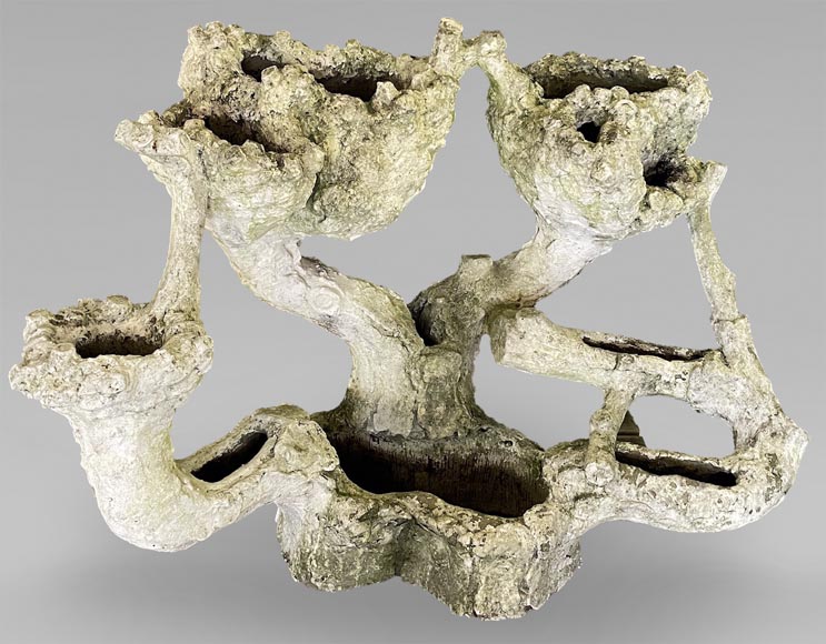 Jardinière en béton aux formes végétales Jardinière en béton aux formes végétales-0