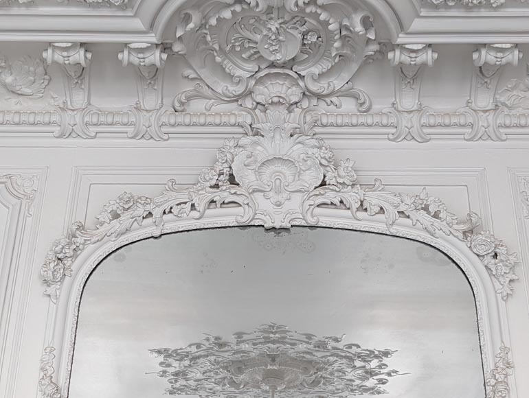 Grand trumeau sculpté en bois et stuc d'époque Napoléon III Grand trumeau sculpté en bois et stuc d'époque Napoléon III-1