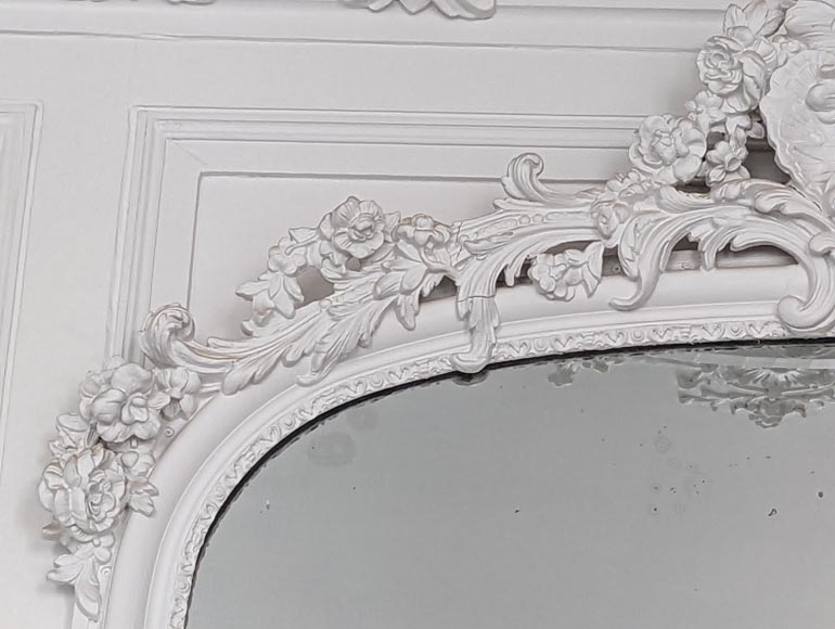 Grand trumeau sculpté en bois et stuc d'époque Napoléon III Grand trumeau sculpté en bois et stuc d'époque Napoléon III-3