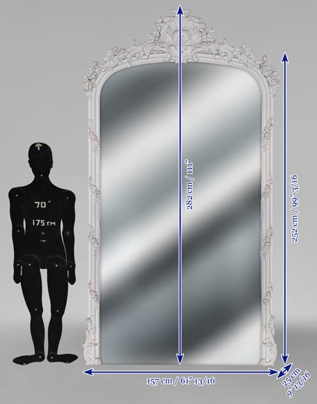 Grand trumeau sculpté en bois et stuc d'époque Napoléon III Grand trumeau sculpté en bois et stuc d'époque Napoléon III-7