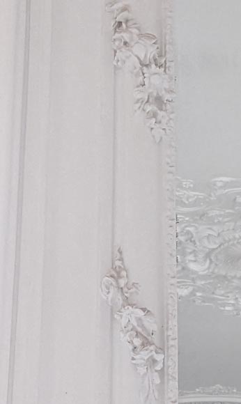 Grand trumeau de style Régence à coquille sculptée en bois et stuc Grand trumeau de style Régence à coquille sculptée en bois et stuc-4