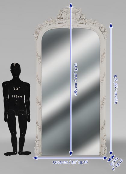 Grand trumeau de style Régence à coquille sculptée en bois et stuc Grand trumeau de style Régence à coquille sculptée en bois et stuc-7