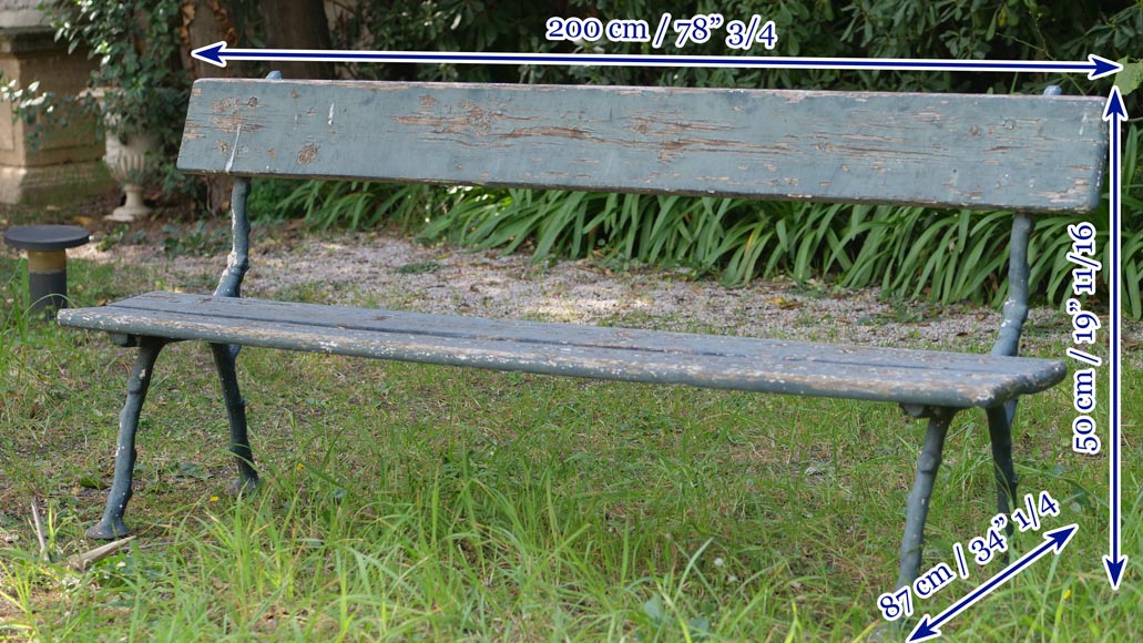 Banc de jardin à piétement en fonte Denonvilliers, vers 1894 Banc de jardin à piétement en fonte Denonvilliers, vers 1894-9