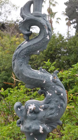 Lampadaire en forme de dauphin en fonte de fer Lampadaire en forme de dauphin en fonte de fer-4