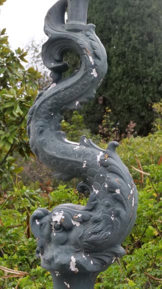 Lampadaire en forme de dauphin en fonte de fer Lampadaire en forme de dauphin en fonte de fer-5