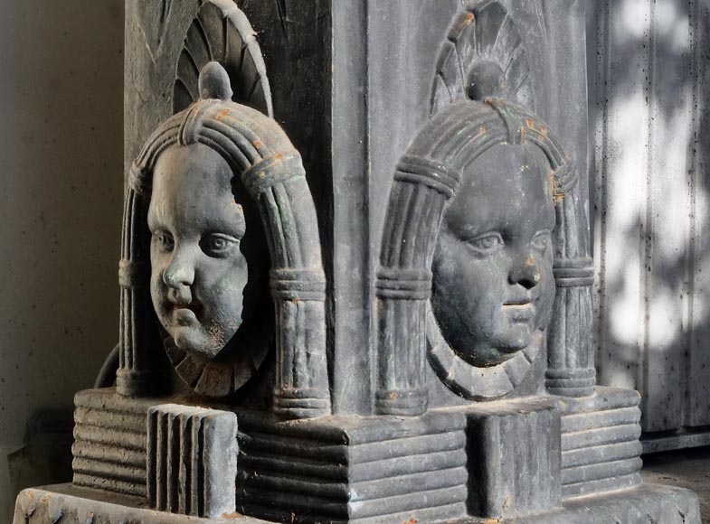 Vase de style grec et son socle egyptisant, fonte de fer Vase de style grec et son socle egyptisant, fonte de fer-11