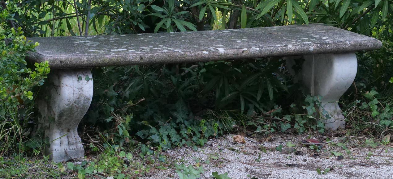 Paire de bancs en marbre de style néoclassique Paire de bancs en marbre de style néoclassique-4