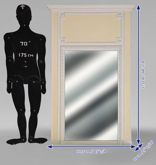 Trumeau de style de style Louis XVI décoré de petites rosaces Trumeau de style de style Louis XVI décoré de petites rosaces-5