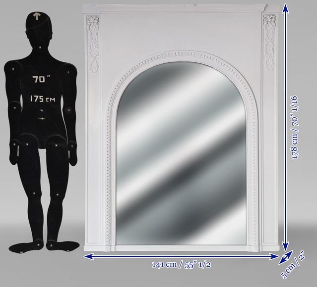 Trumeau arrondi à la frise d'oves de style Louis XVI Trumeau arrondi à la frise d'oves de style Louis XVI-6