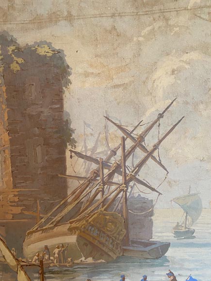 Ensemble de six toiles aux scènes de marines Ensemble de six toiles aux scènes de marines-3