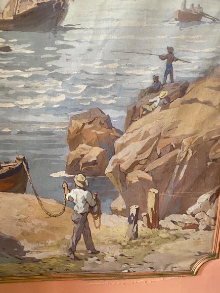 Ensemble de six toiles aux scènes de marines Ensemble de six toiles aux scènes de marines-10