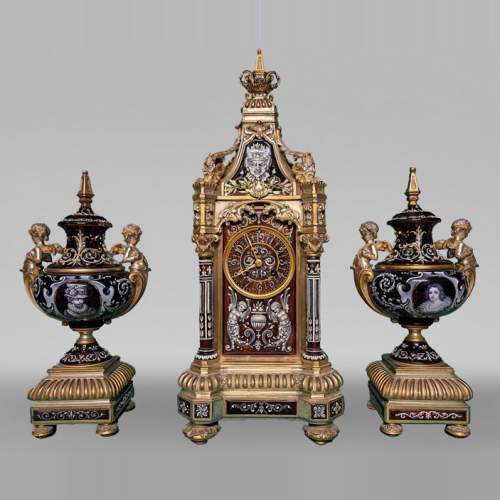 Paul SOYER, Garniture de cheminée néo-Renaissance, vers 1875