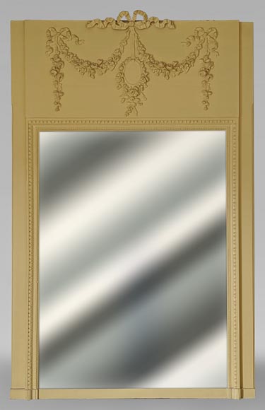 Trumeau de style Louis XVI au décor de guirlande de fleurs Trumeau de style Louis XVI au décor de guirlande de fleurs-0