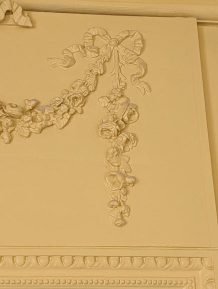 Trumeau de style Louis XVI au décor de guirlande de fleurs Trumeau de style Louis XVI au décor de guirlande de fleurs-3