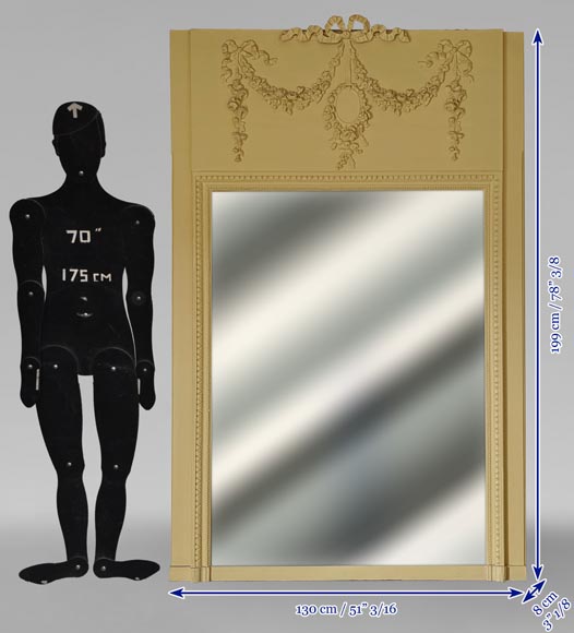 Trumeau de style Louis XVI au décor de guirlande de fleurs Trumeau de style Louis XVI au décor de guirlande de fleurs-8