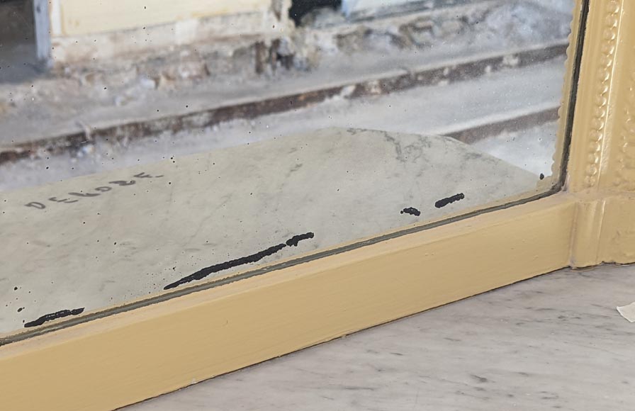 Trumeau de style Louis XVI à décors de fleurs et flèche de Cupidon Trumeau de style Louis XVI à décors de fleurs et flèche de Cupidon-6