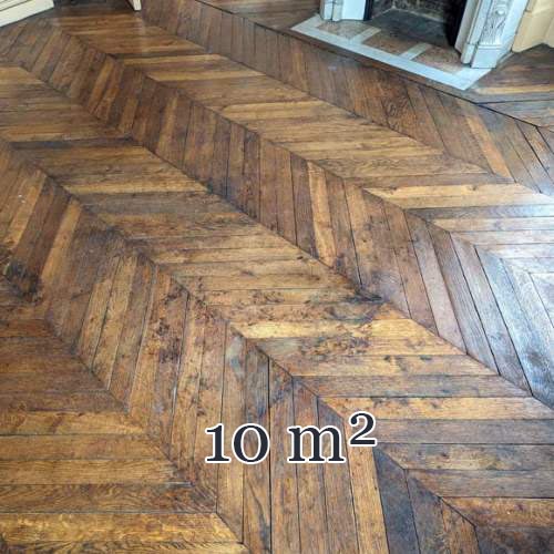 Lot d'environ 10 m² de parquet en point de hongrie