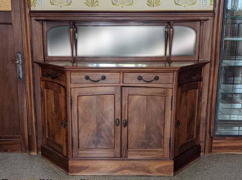 Boiserie de style Art Nouveau en acajou avec cheminée Boiserie de style Art Nouveau en acajou avec cheminée-13