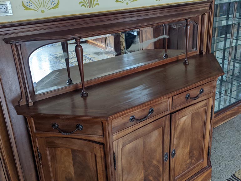 Boiserie de style Art Nouveau en acajou avec cheminée Boiserie de style Art Nouveau en acajou avec cheminée-14