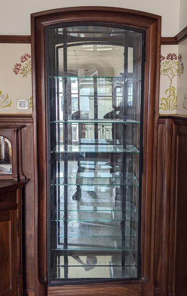 Boiserie de style Art Nouveau en acajou avec cheminée Boiserie de style Art Nouveau en acajou avec cheminée-20