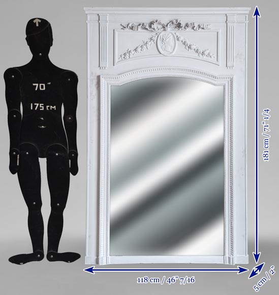 Trumeau de style Louis XVI à décor d'un profil de femme Trumeau de style Louis XVI à décor d'un profil de femme-6