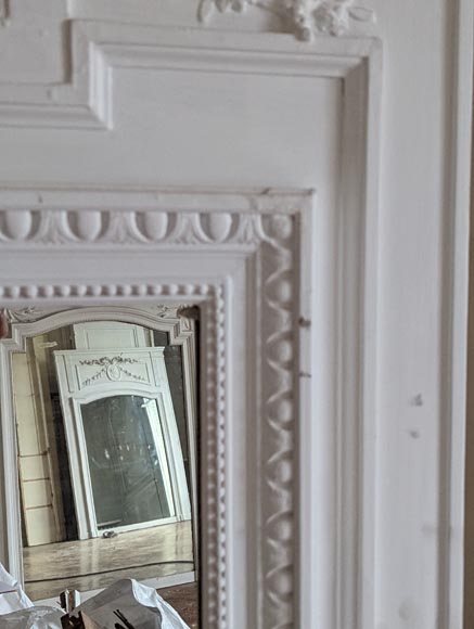 Trumeau de style Napoléon III décoré d'une guirlande de fleurs Trumeau de style Napoléon III décoré d'une guirlande de fleurs-4