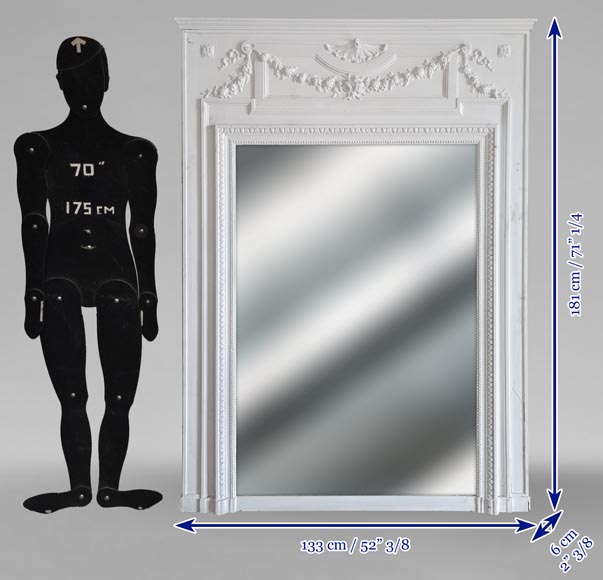 Trumeau de style Napoléon III décoré d'une guirlande de fleurs Trumeau de style Napoléon III décoré d'une guirlande de fleurs-6