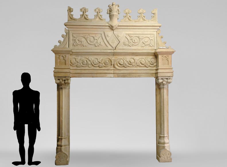 Importante cheminée de style Néo-Renaissance en terre cuite Importante cheminée de style Néo-Renaissance en terre cuite-0