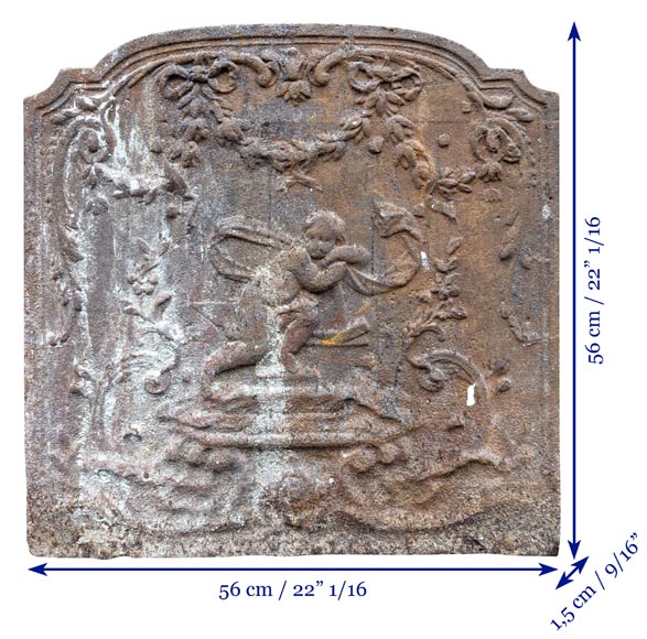 Plaque de cheminée du XIXe siècle de style Louis XV à Plaque de cheminée du XIXe siècle de style Louis XV à