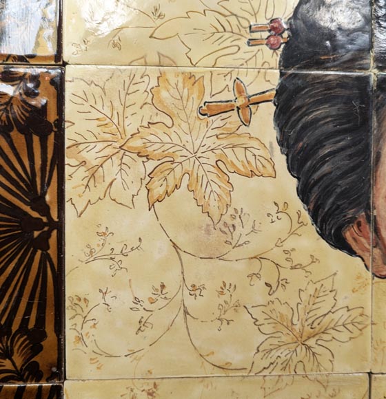 BOCH Frères (céramique), Th. FUMIETE (?), Portrait d’une dame japonaise en faïence, 1890 BOCH Frères (céramique), Th. FUMIETE (?), Portrait d’une dame japonaise en faïence, 1890-6