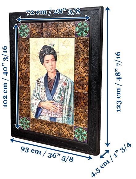 BOCH Frères (céramique), Th. FUMIETE (?), Portrait d’une dame japonaise en faïence, 1890 BOCH Frères (céramique), Th. FUMIETE (?), Portrait d’une dame japonaise en faïence, 1890-11